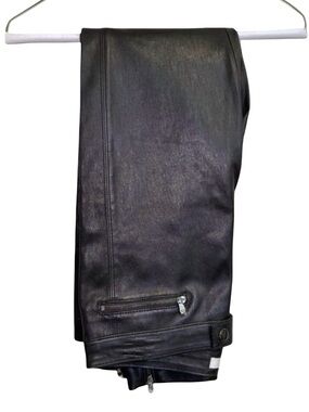 Sentaler 100% Leather Skinny Jeans | 8 | Black Designer Zip Ankle Luxe Pants